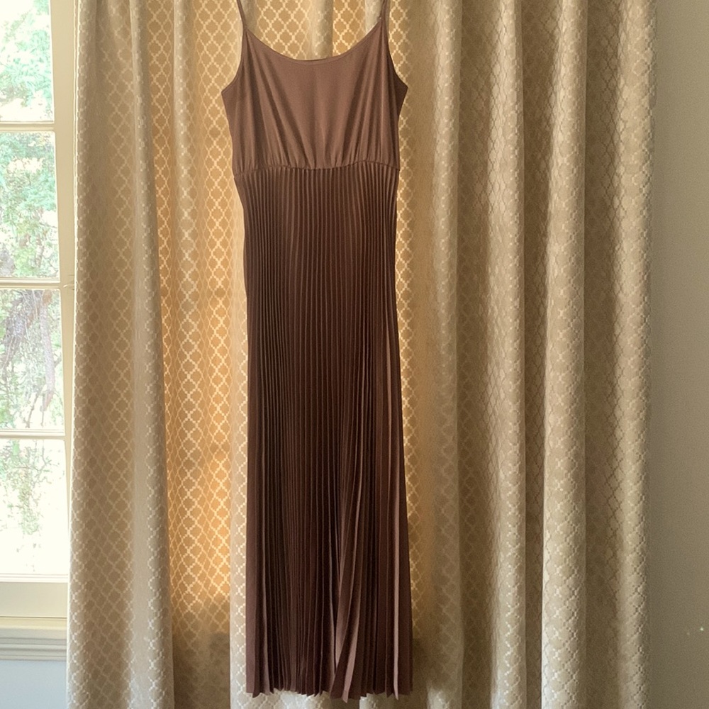 Brand: All Saints, Size: Medium, Description: satin, blush tone dress.
